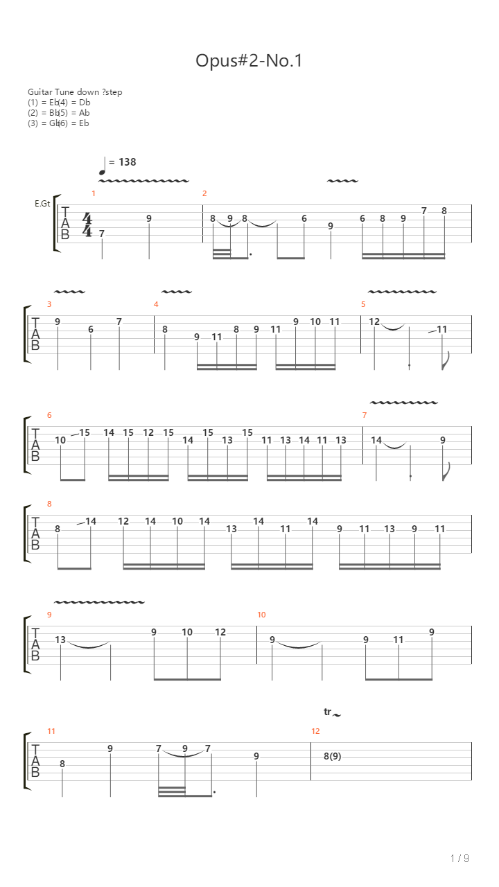 Opus#2-No.1吉他谱
