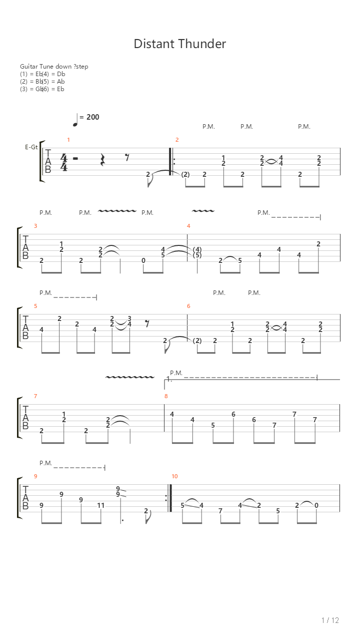 Distant Thunder吉他谱