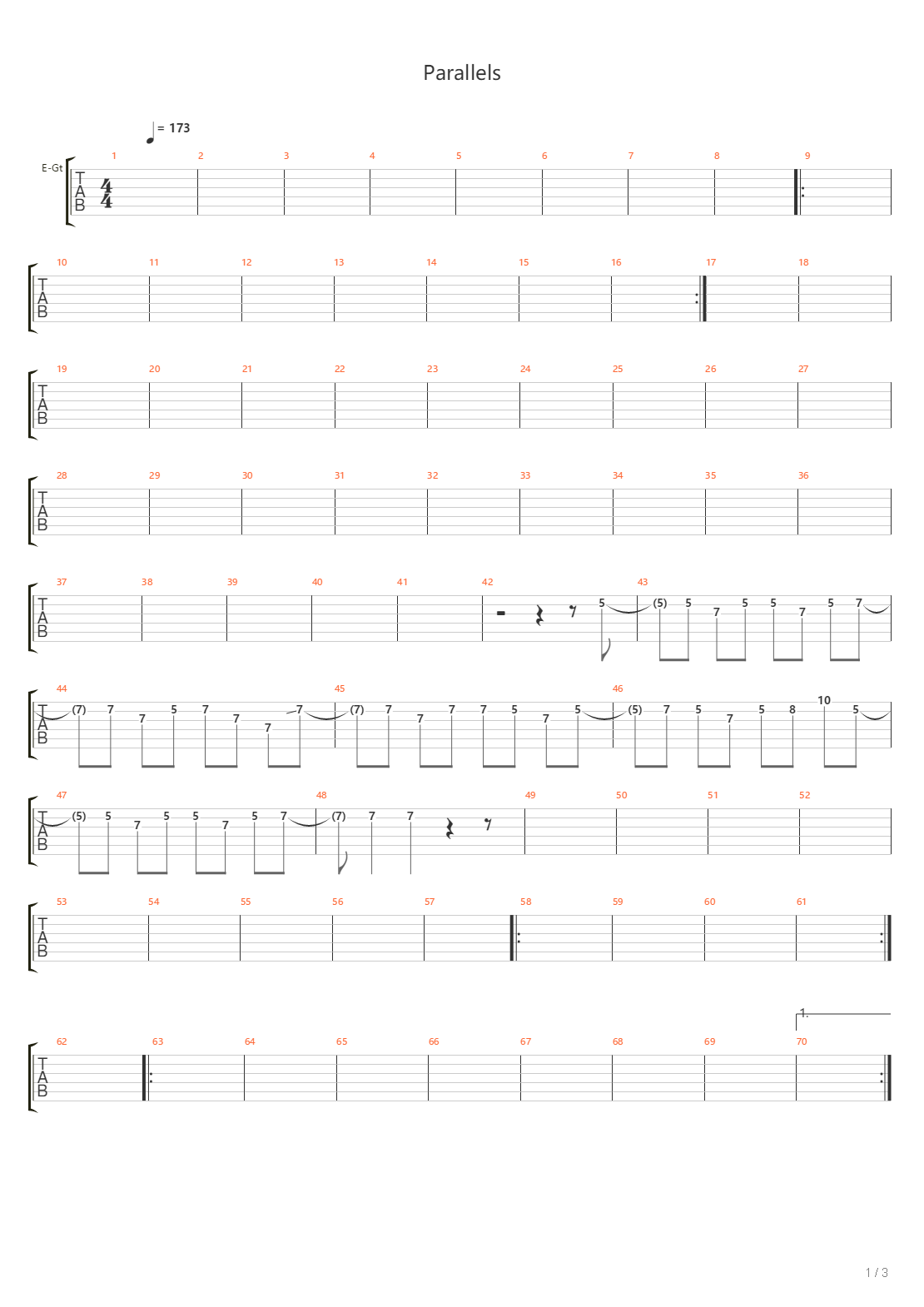 Parallels吉他谱