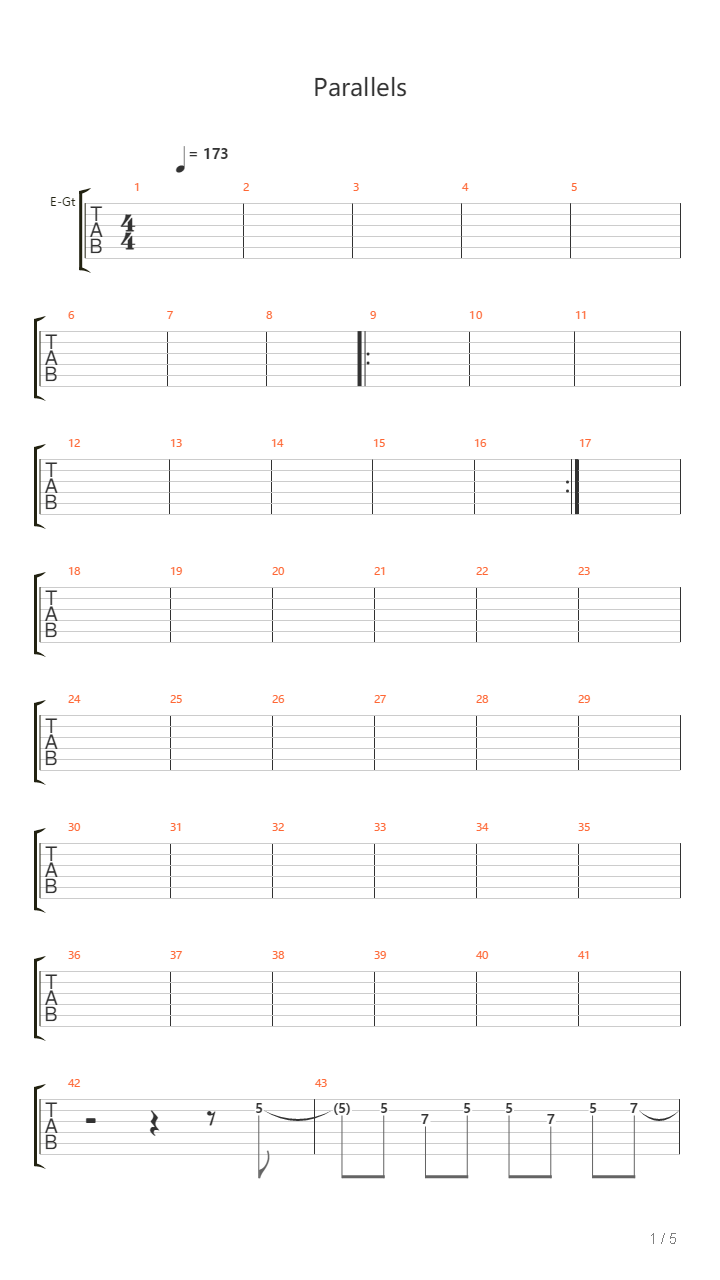 Parallels吉他谱