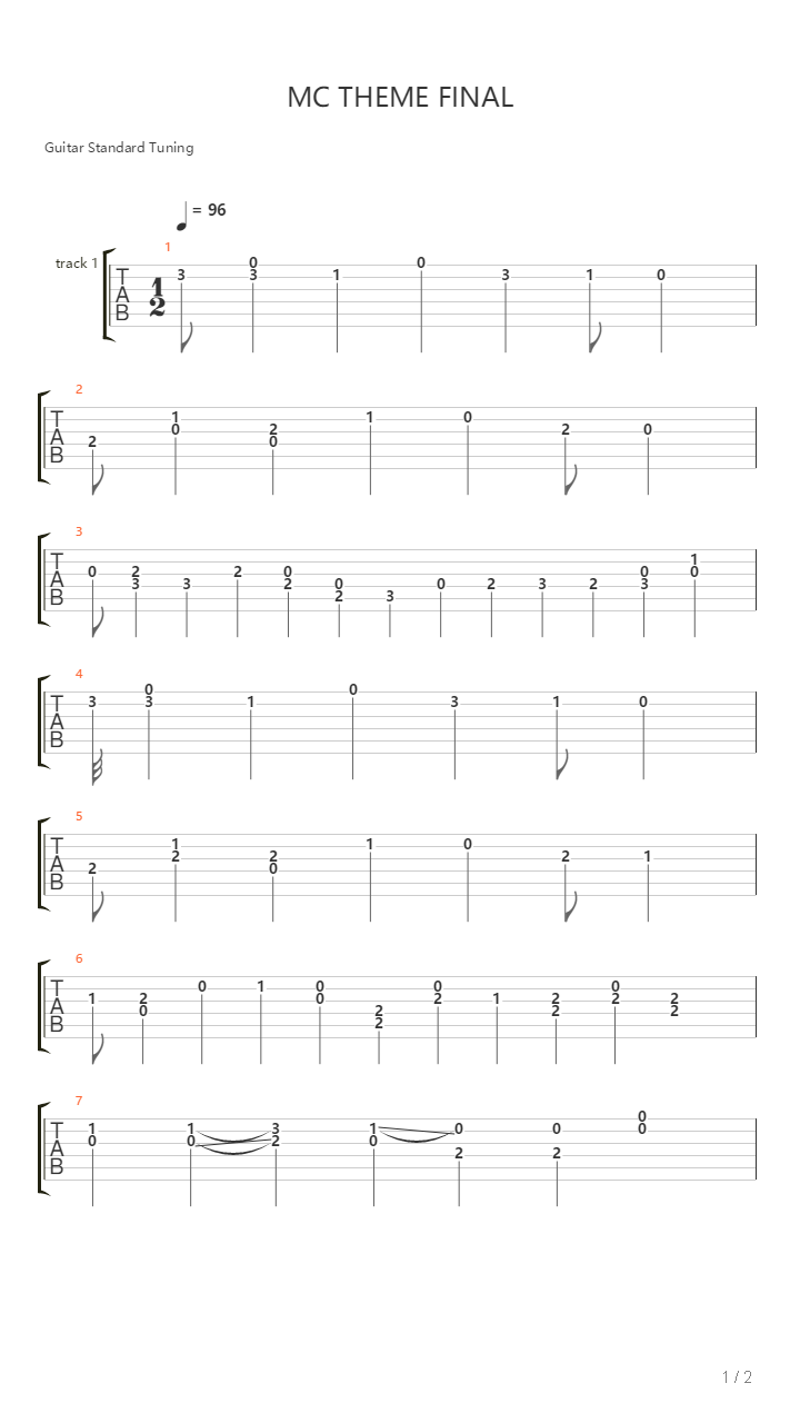 MC THEME FINAL吉他谱