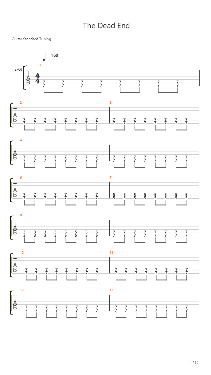 The Dead End吉他谱
