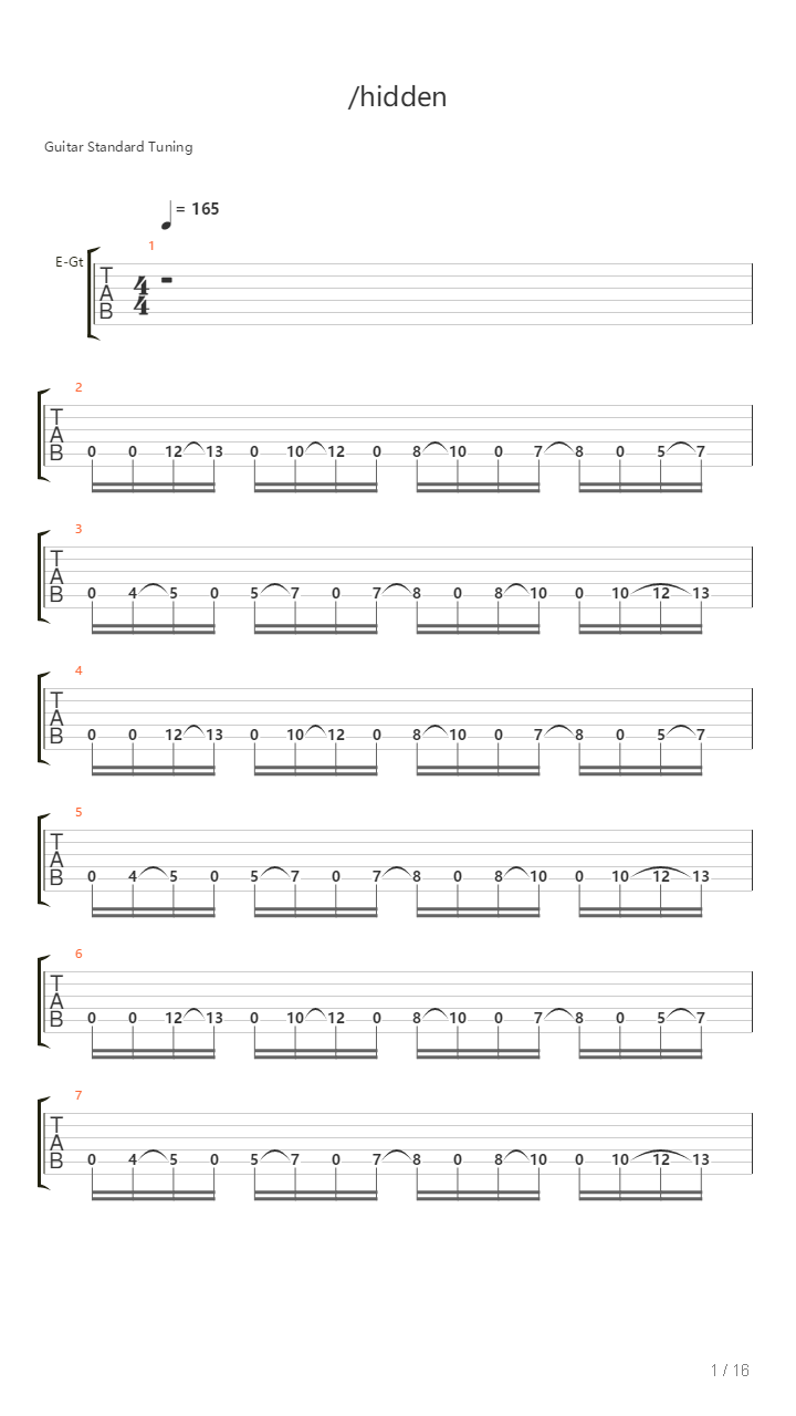 Hidden吉他谱