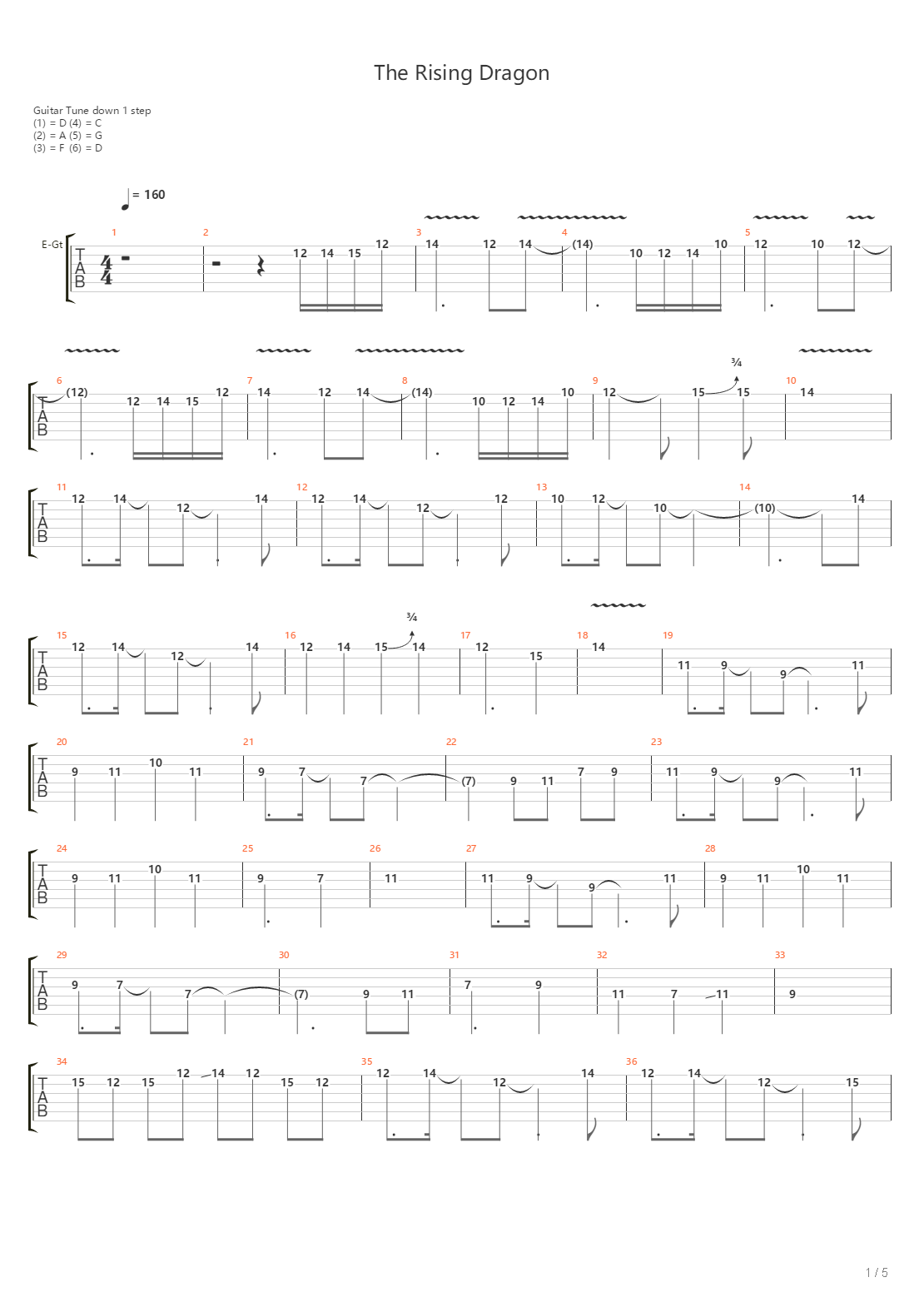 The Rising Dragon吉他谱