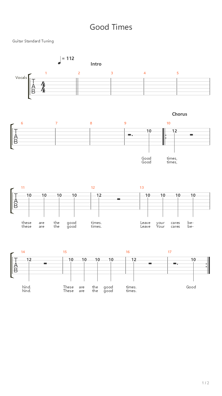 Good Times吉他谱