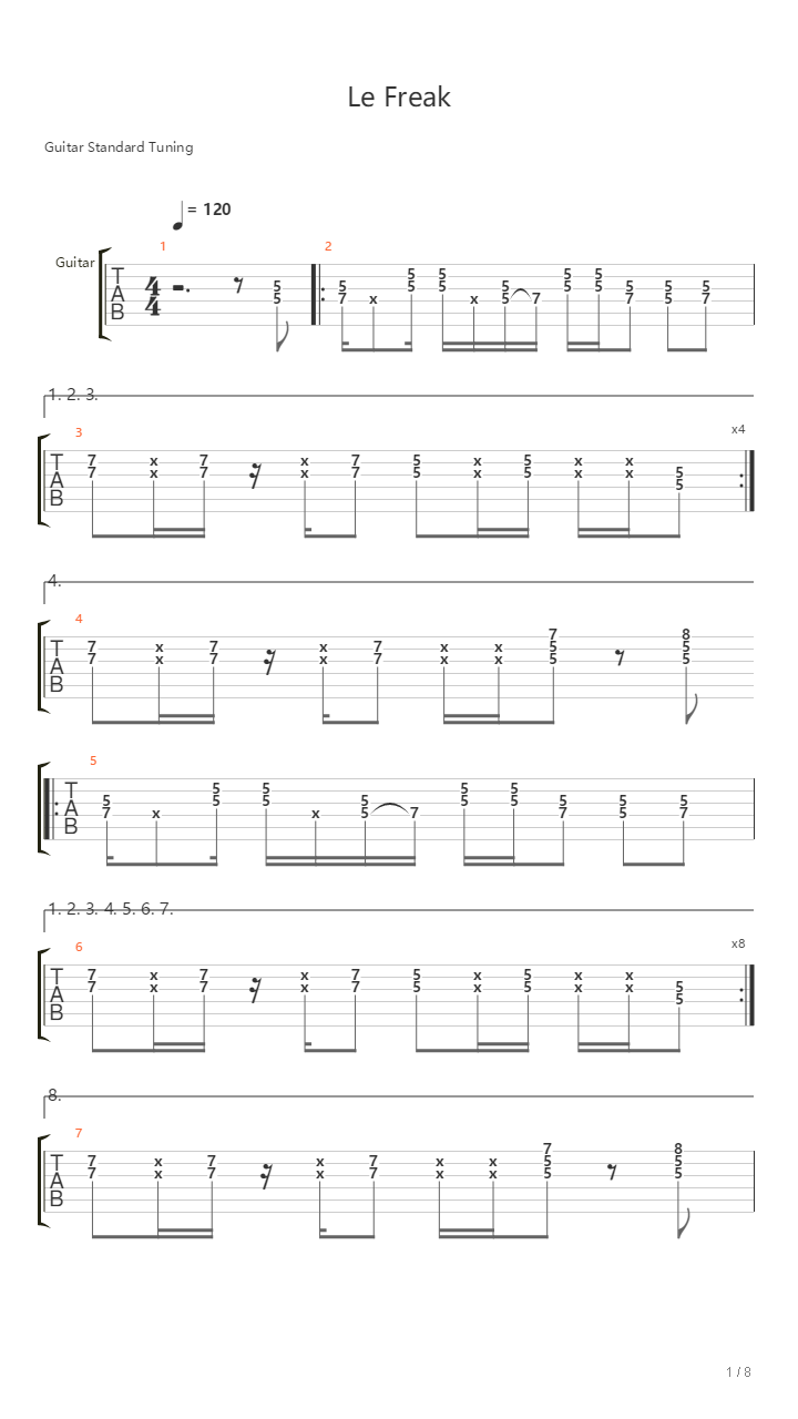 Le Freak吉他谱