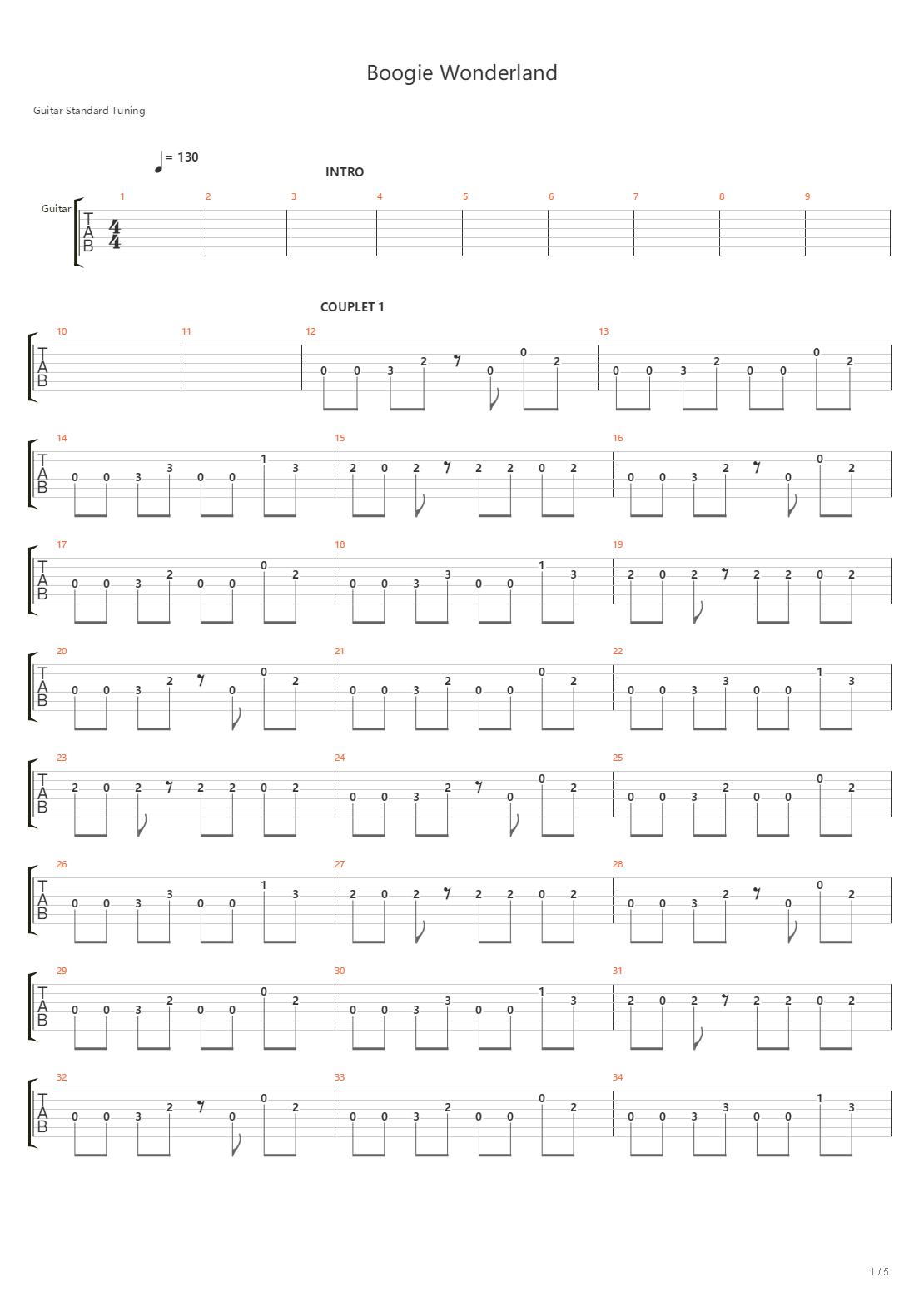 Boogie Wonderland吉他谱