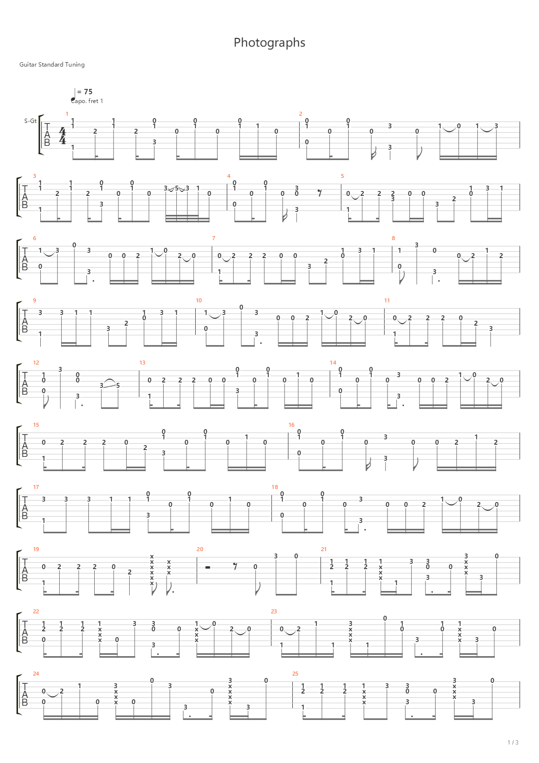 Photographs吉他谱