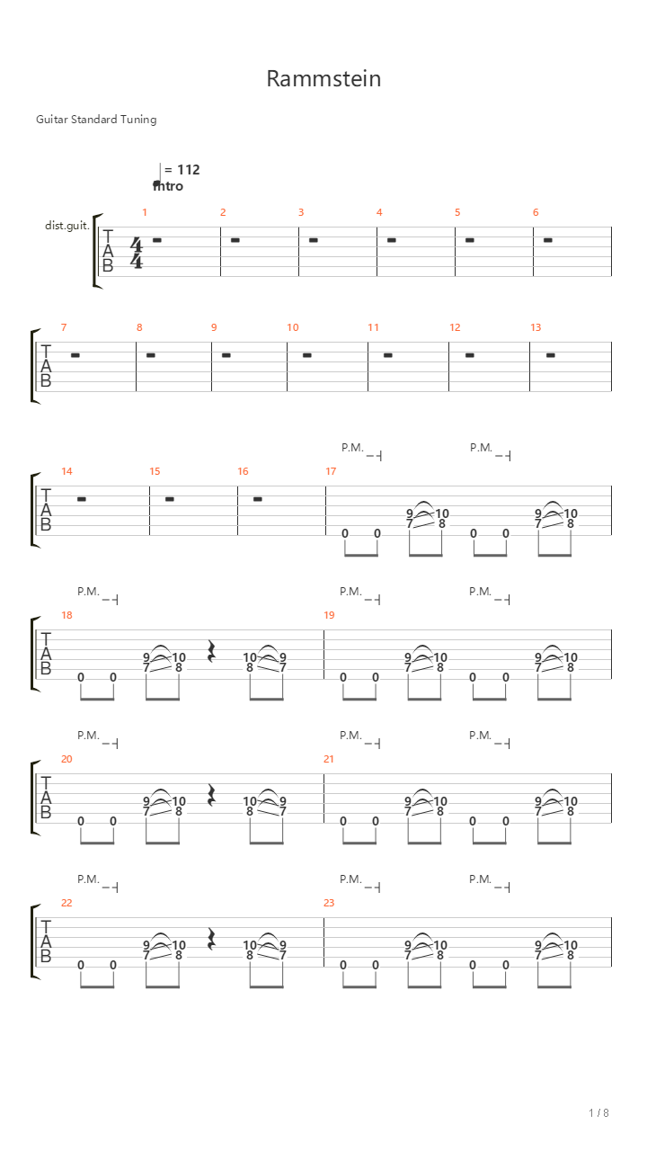 Rammstein吉他谱