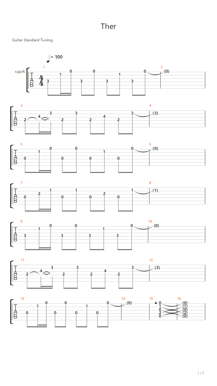 Ther-（去尾）吉他谱