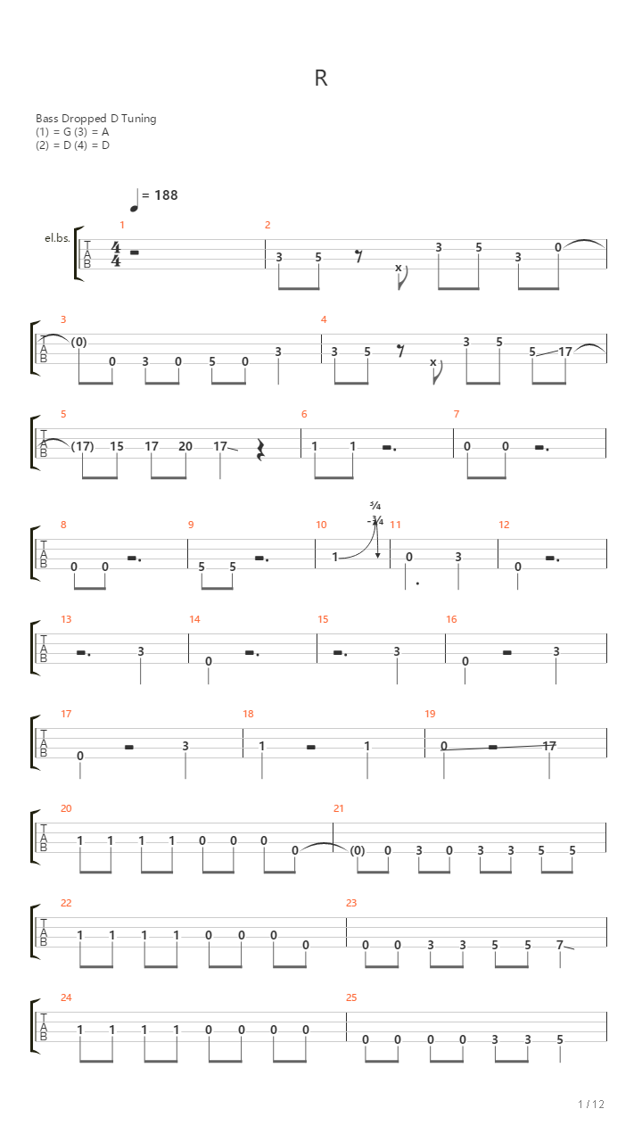 R吉他谱