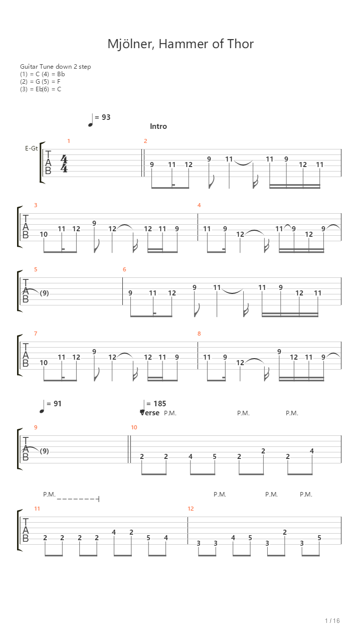 Mjölner Hammer Of Thor吉他谱