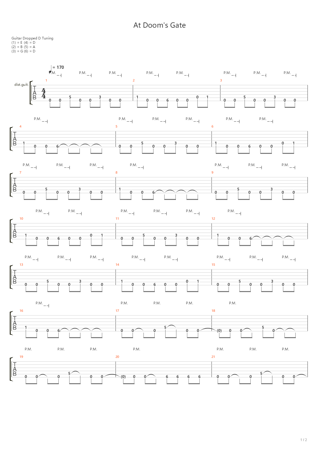 At Doom's Gate吉他谱