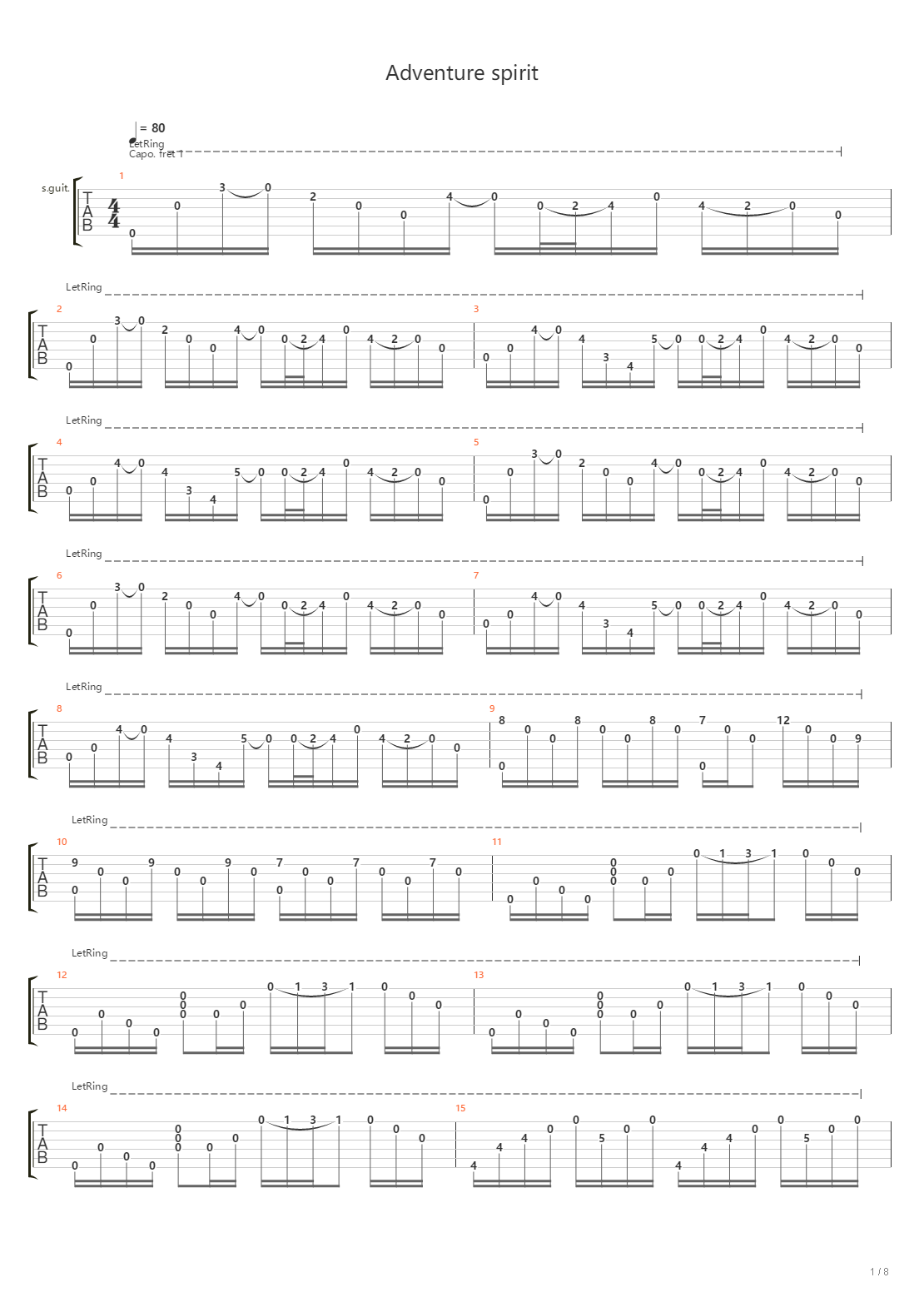 Adventure Spirit吉他谱