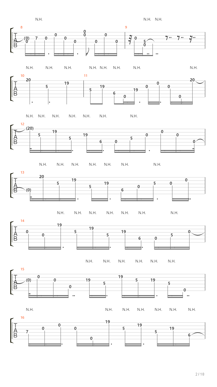 Bell's Harmonic(钟鸣泛音)吉他谱