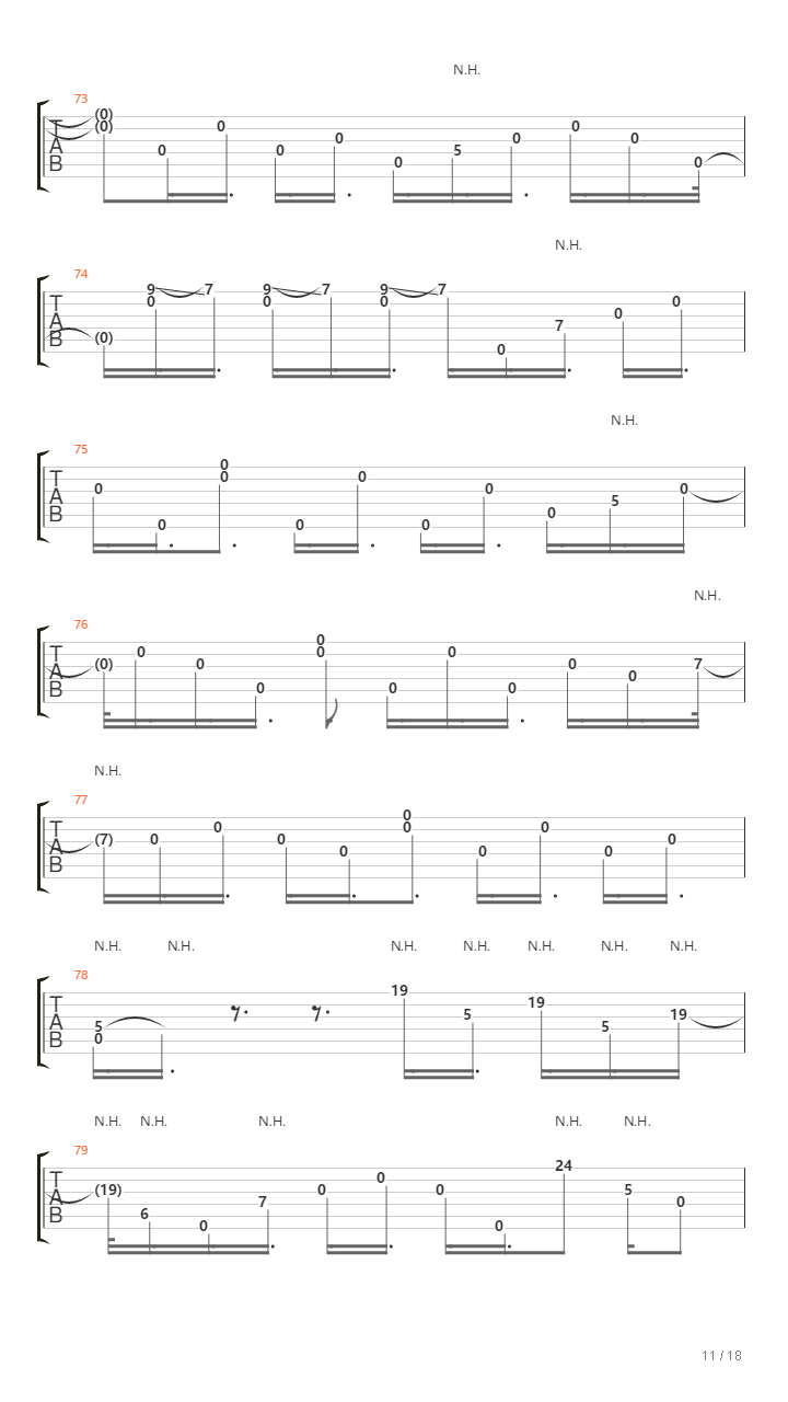 Bell's Harmonic(钟鸣泛音)吉他谱