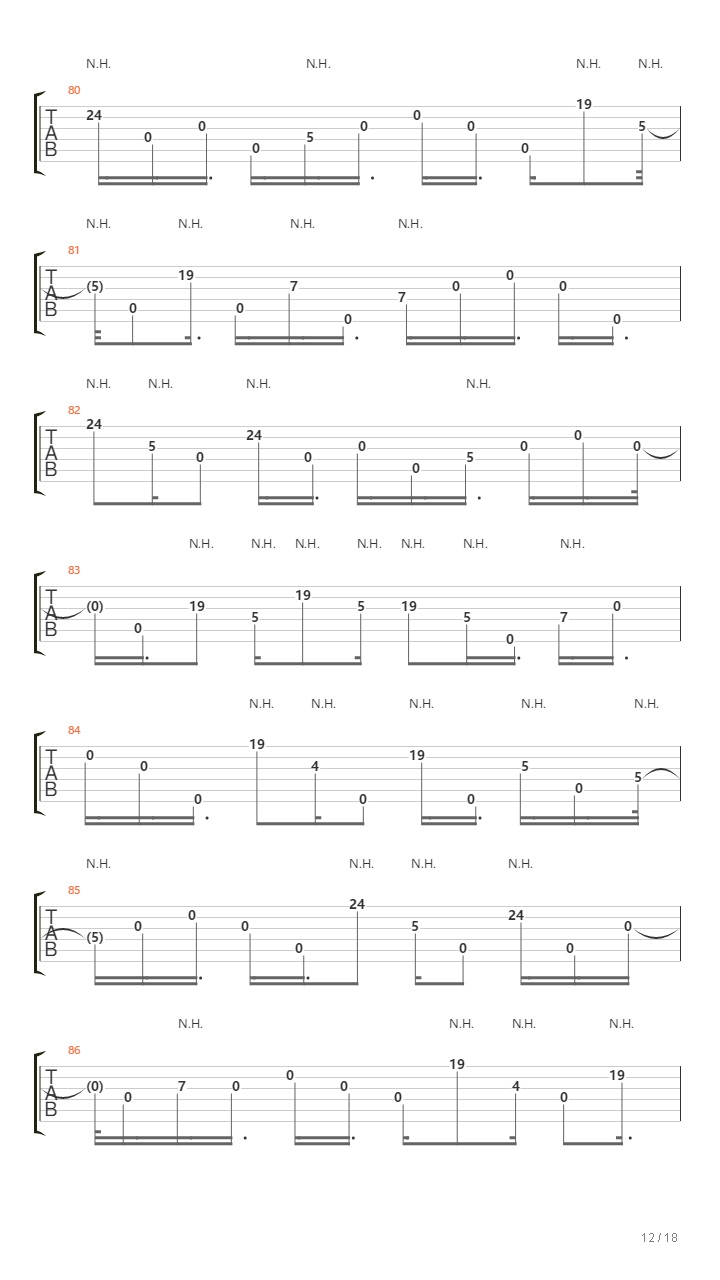 Bell's Harmonic(钟鸣泛音)吉他谱