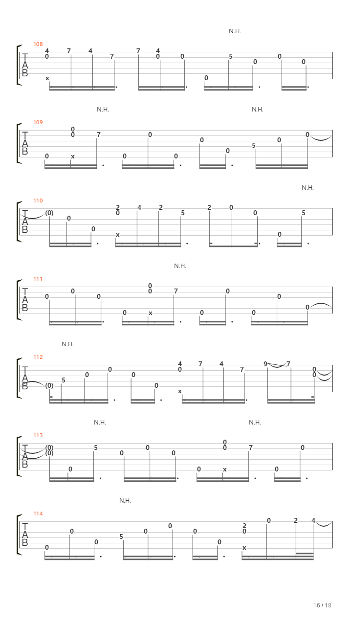 Bell's Harmonic(钟鸣泛音)吉他谱