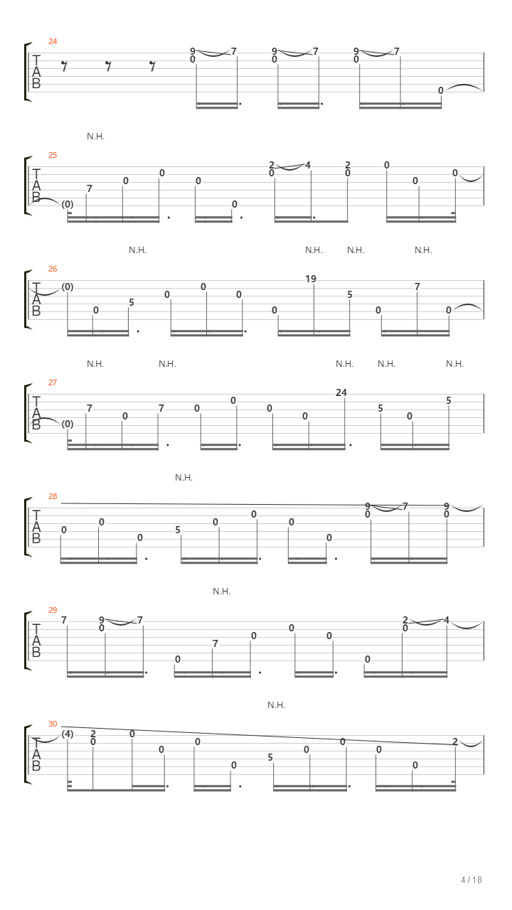 Bell's Harmonic(钟鸣泛音)吉他谱