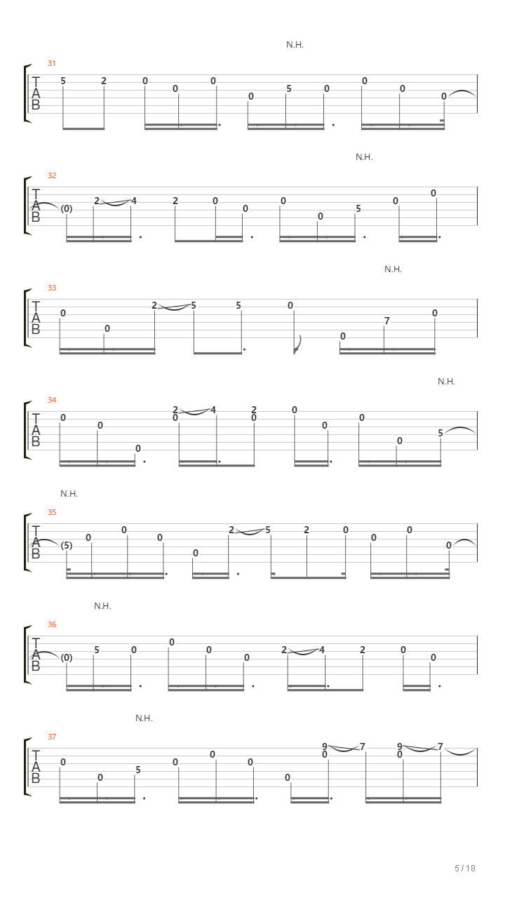 Bell's Harmonic(钟鸣泛音)吉他谱