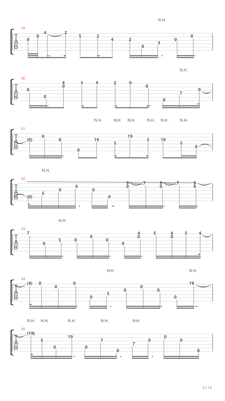 Bell's Harmonic(钟鸣泛音)吉他谱