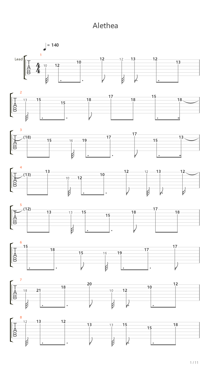 Alethea吉他谱