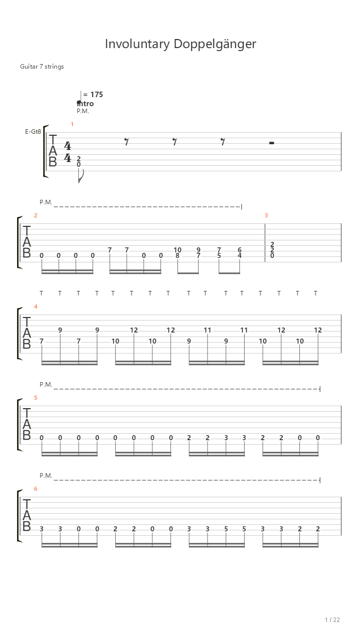 Involuntary Doppelganger吉他谱