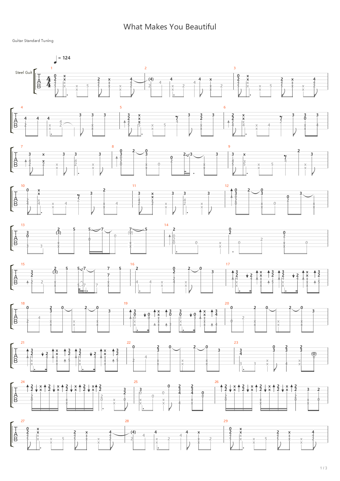 What Makes You Beautiful吉他谱