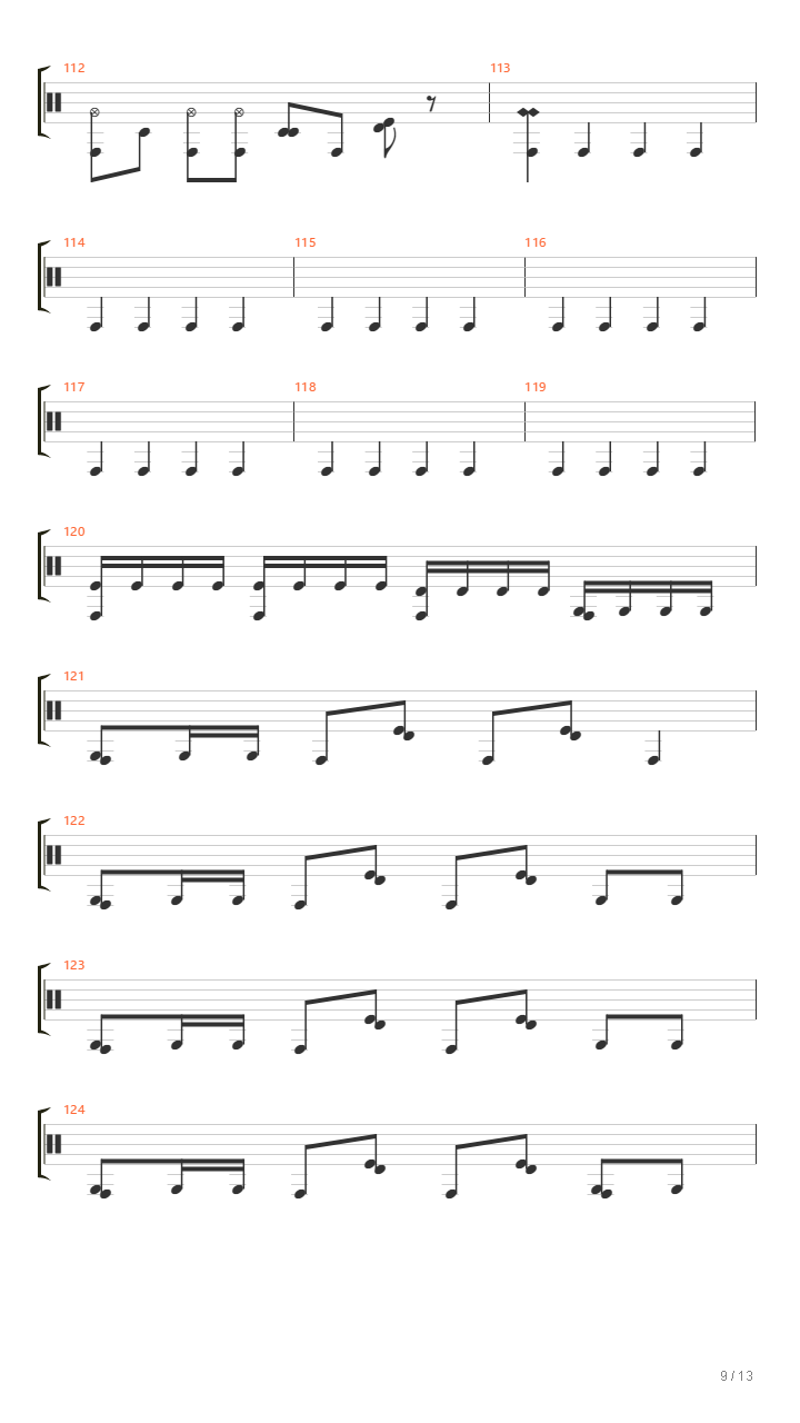 冠军  （架子鼓谱 原版）吉他谱