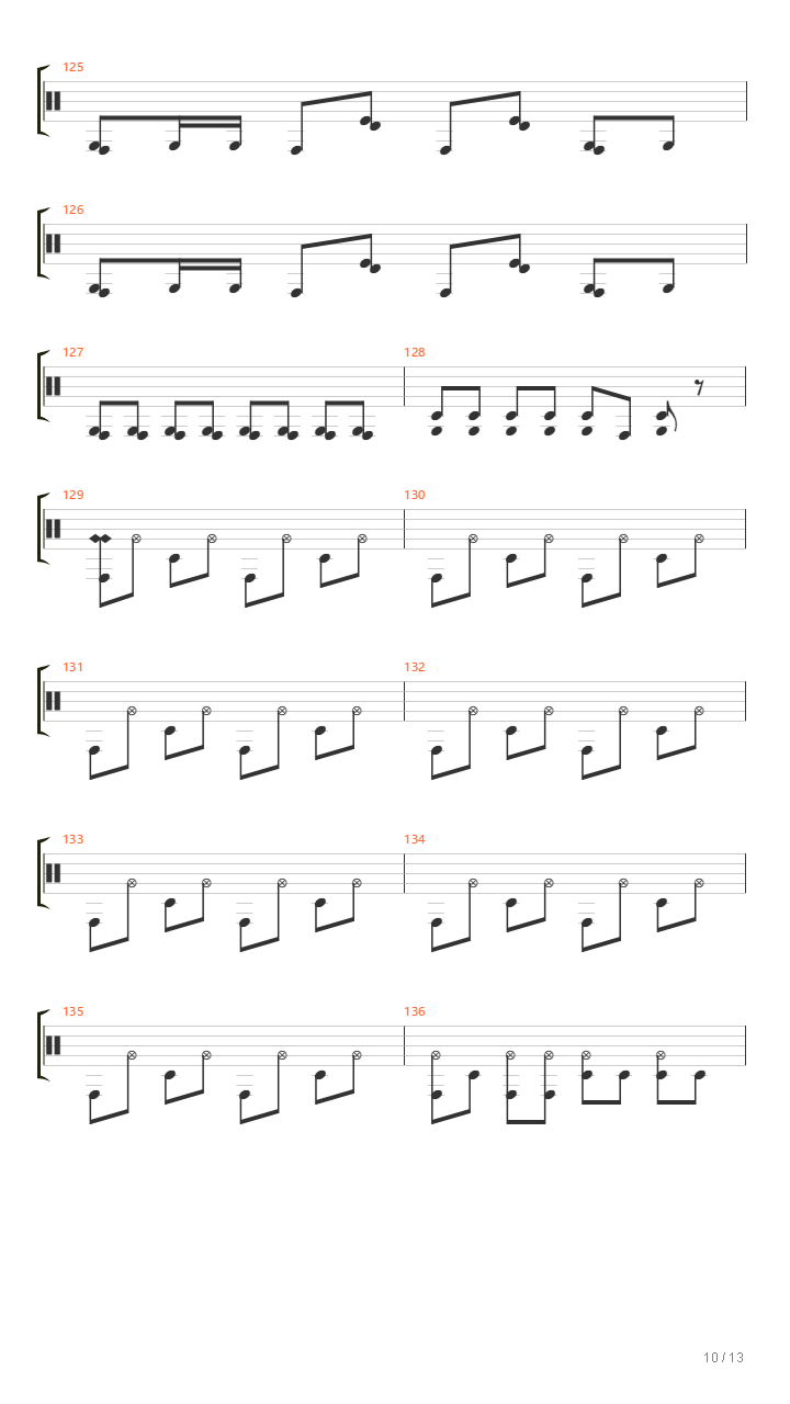 冠军  （架子鼓谱 原版）吉他谱