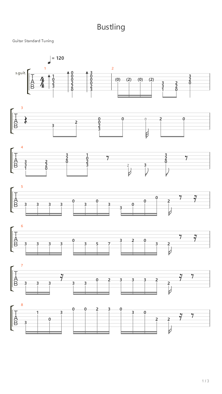 Bustling吉他谱