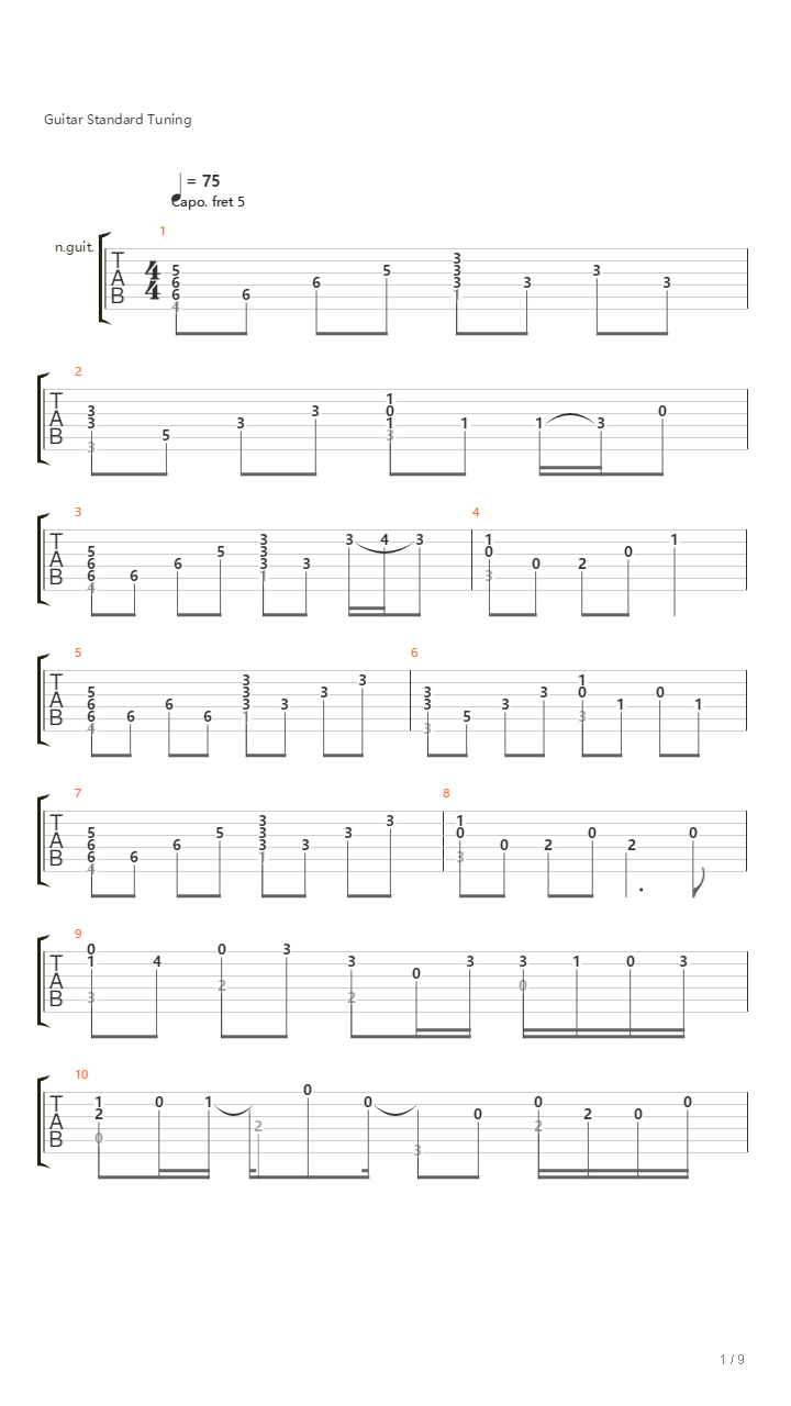 最高の片想い  （简单又好听的吉他曲）吉他谱