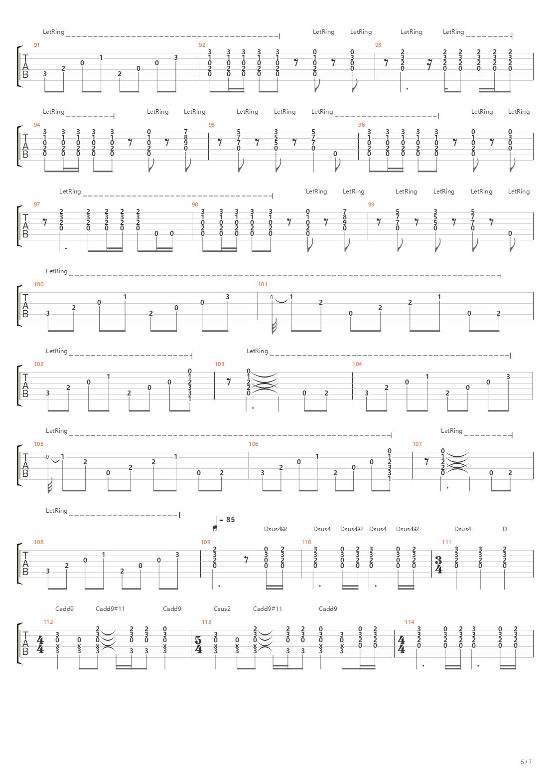 Stairway To Heaven（乐队总谱）吉他谱