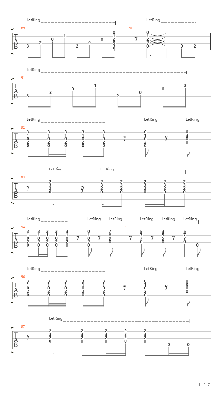 Stairway To Heaven（乐队总谱）吉他谱