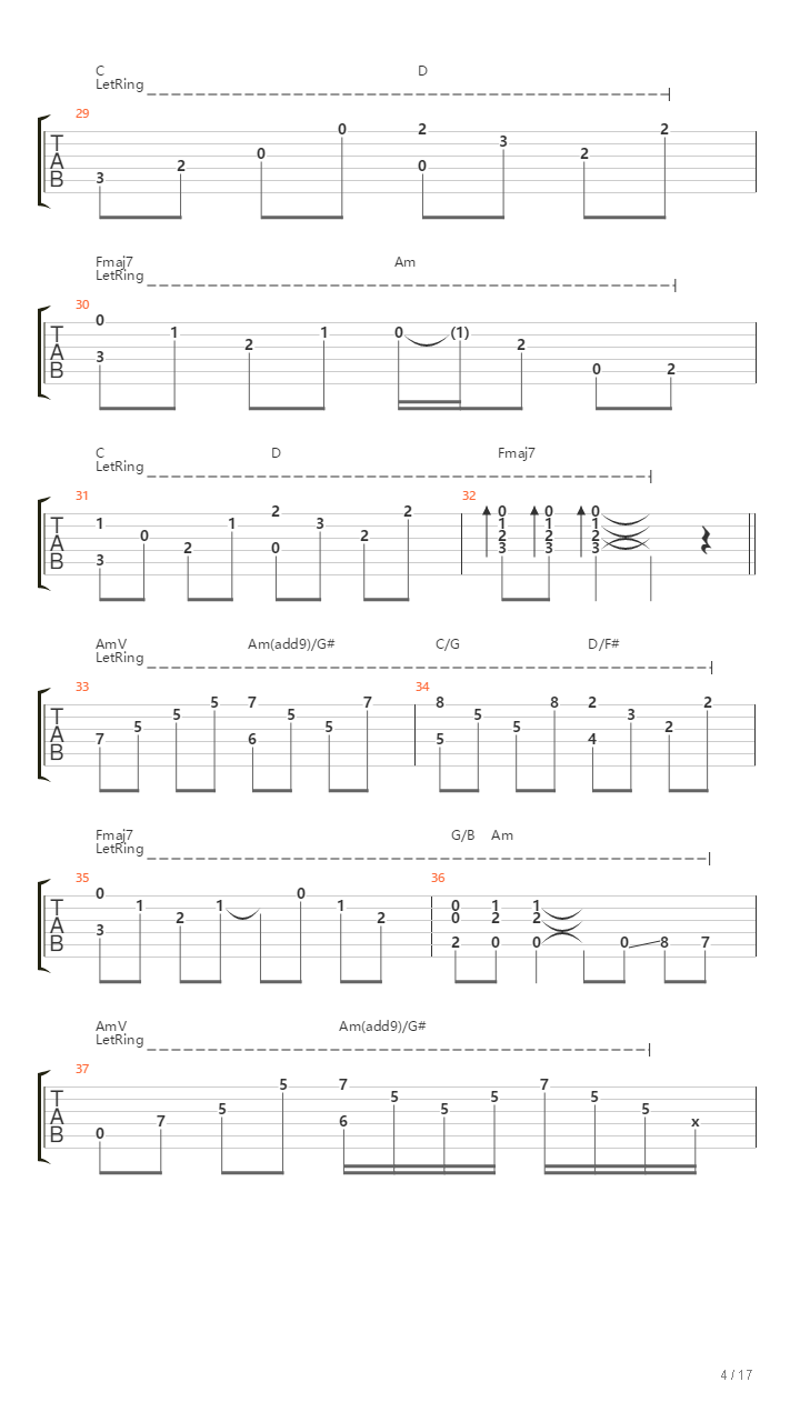 Stairway To Heaven（乐队总谱）吉他谱