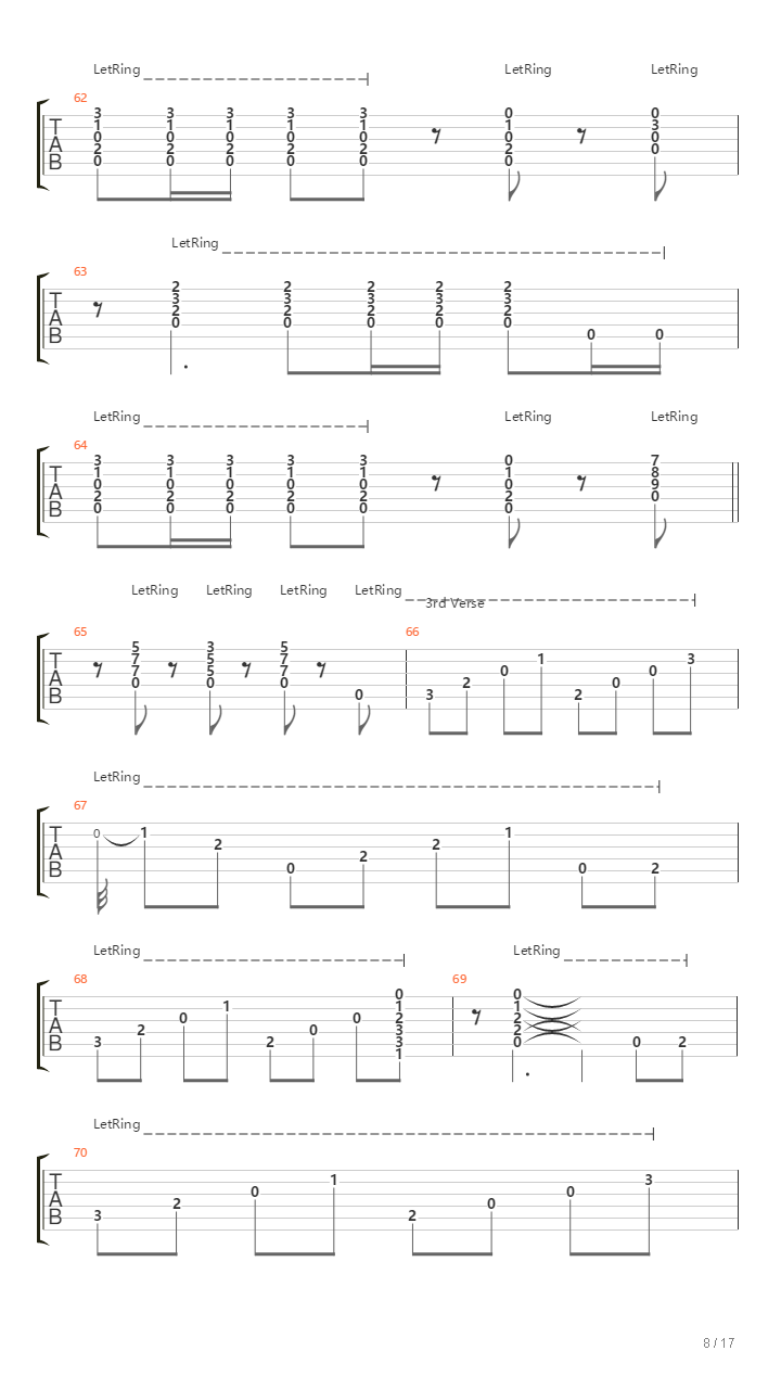 Stairway To Heaven（乐队总谱）吉他谱