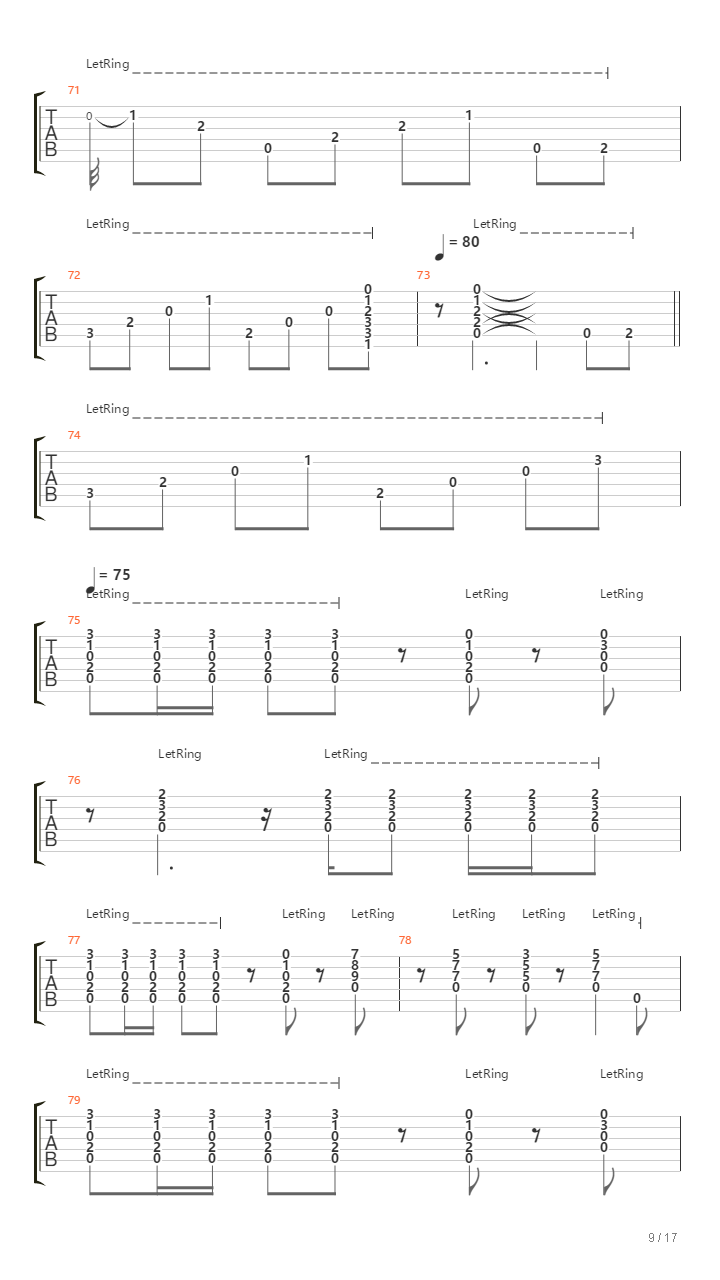 Stairway To Heaven（乐队总谱）吉他谱