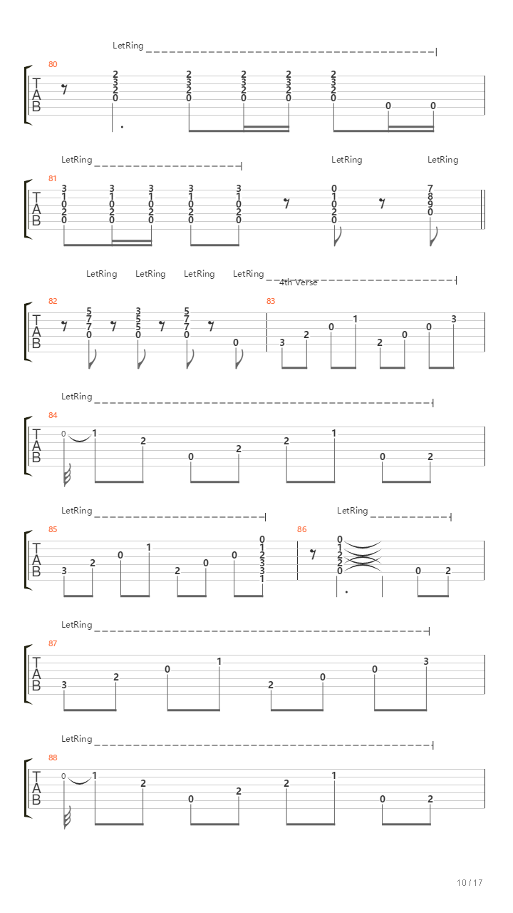 Stairway To Heaven（乐队总谱）吉他谱