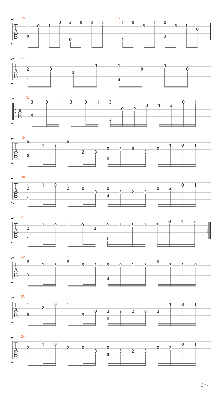 Canon in C (Fingerstyle) 超簡易版吉他谱