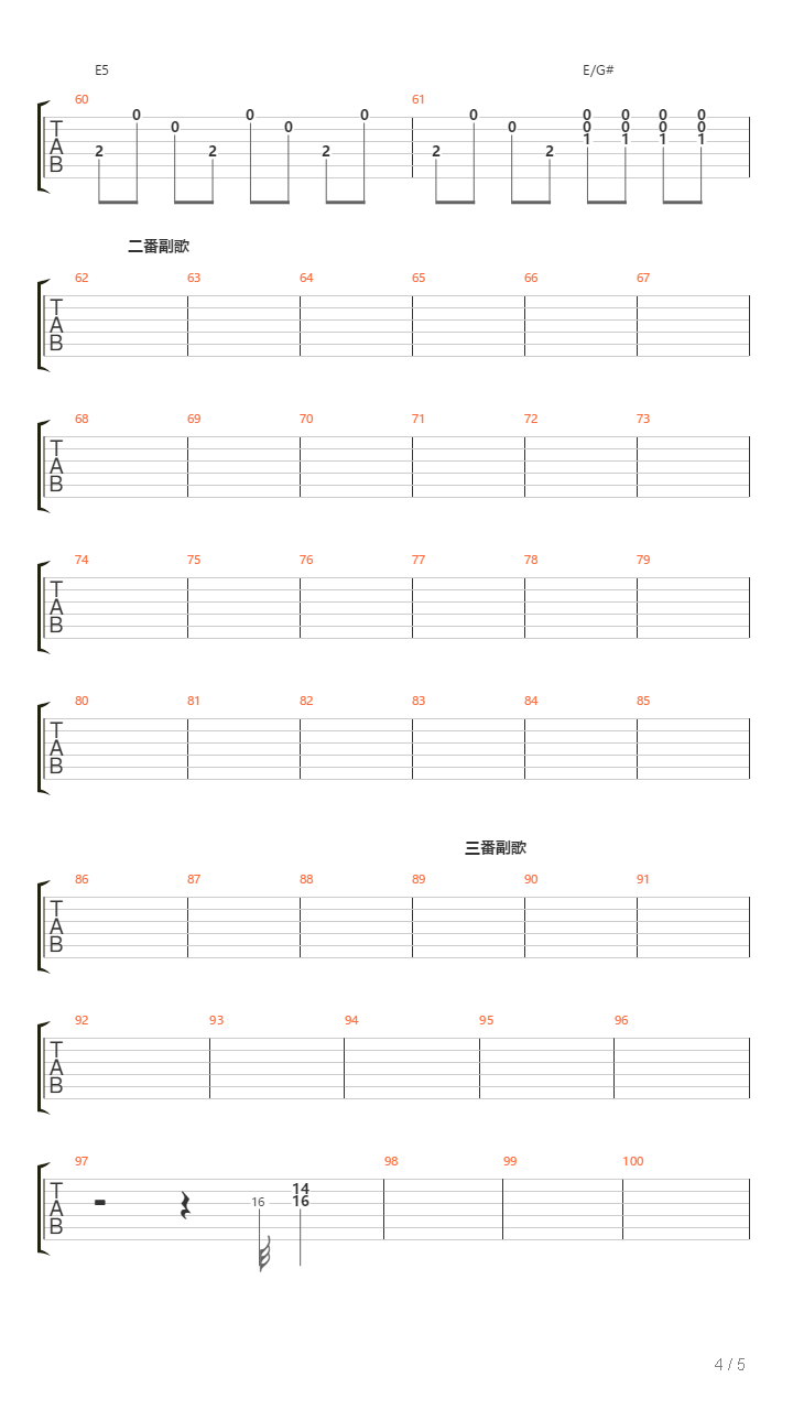 軌跡吉他谱