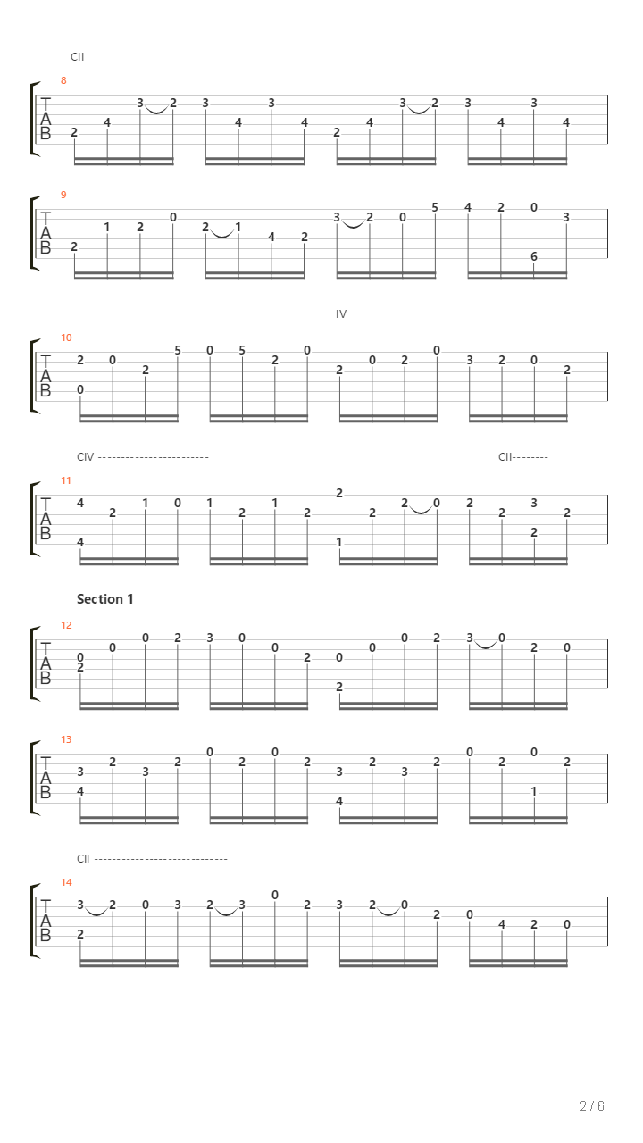 BWV1007 简化修正版吉他谱