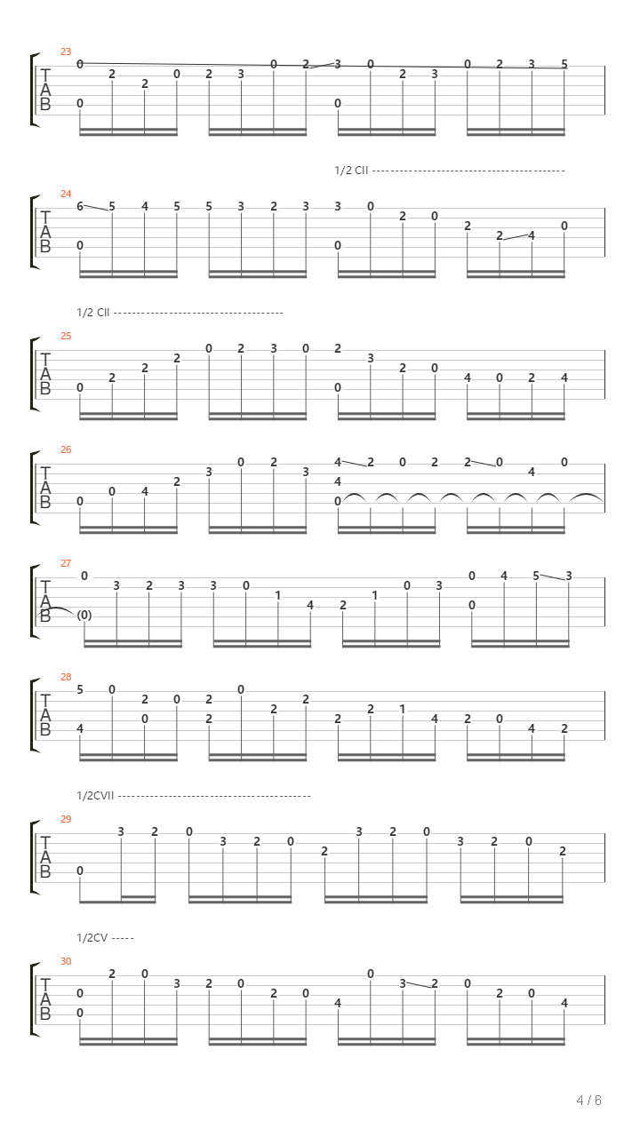 BWV1007 简化修正版吉他谱