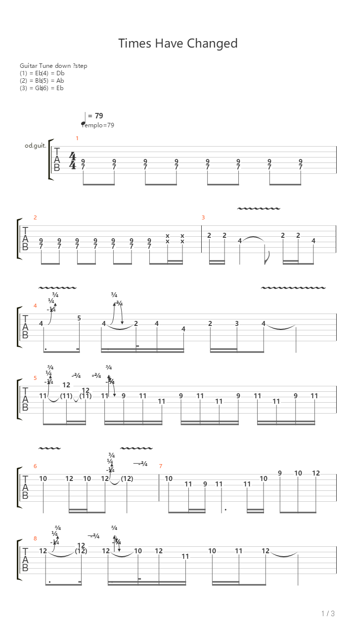 Times Have Changed吉他谱
