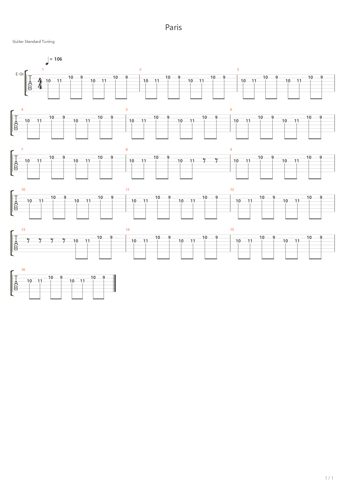 Paris吉他谱