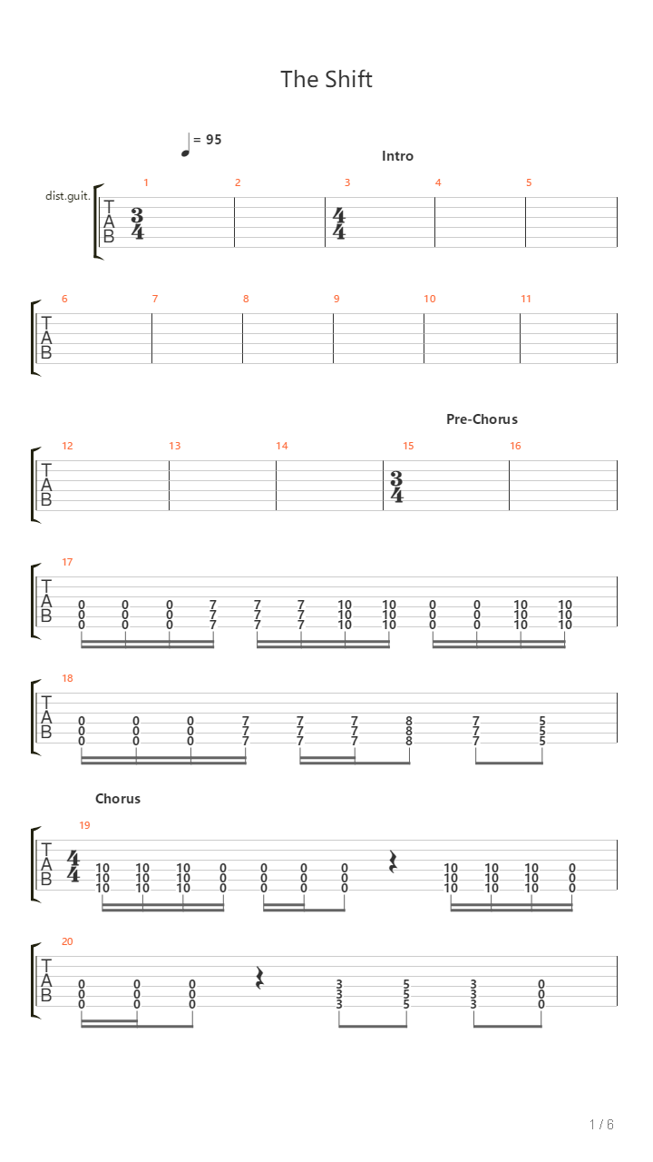 The Shift吉他谱
