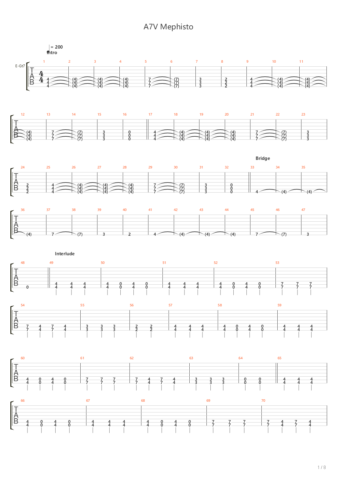 A7V Mephisto吉他谱