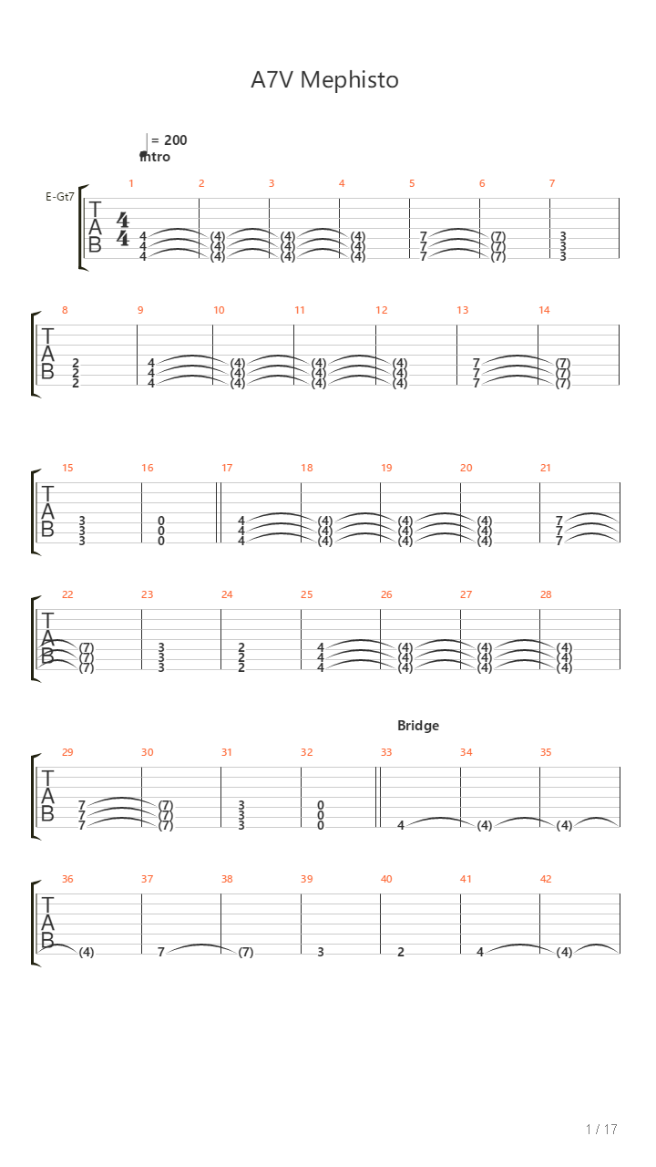 A7V Mephisto吉他谱
