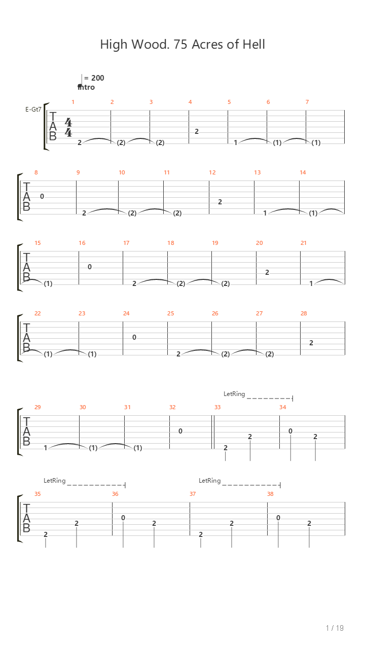 High Wood 75 Acres Of Hell吉他谱