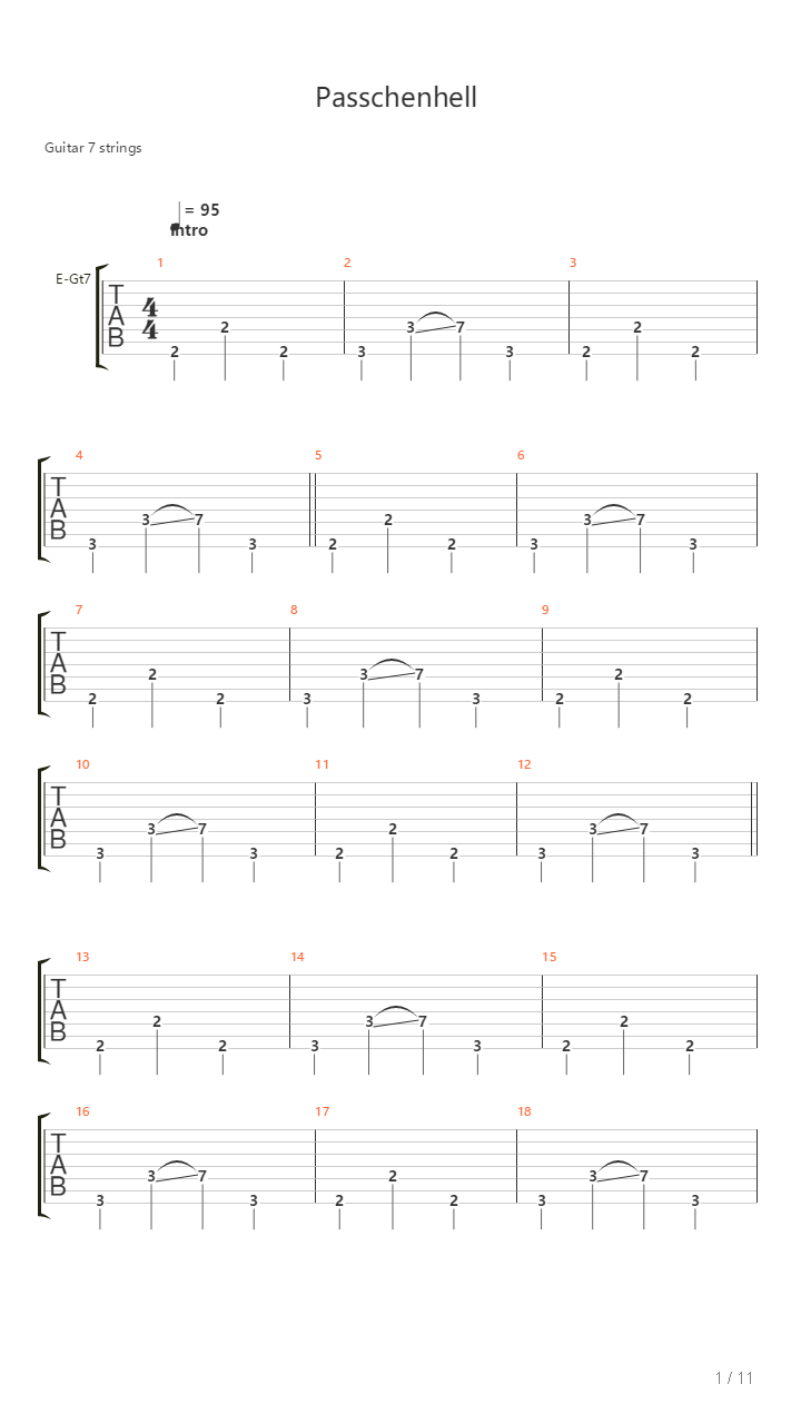 Passchenhell吉他谱