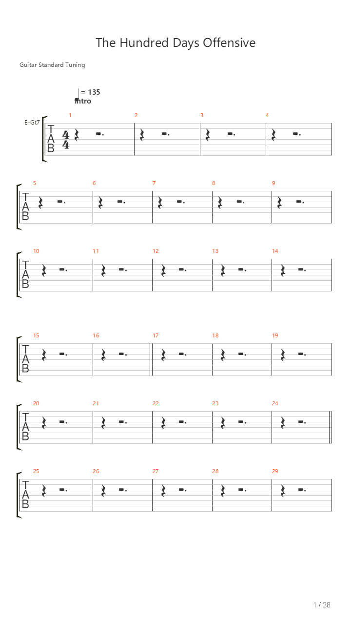 The Hundred Days Offensive吉他谱